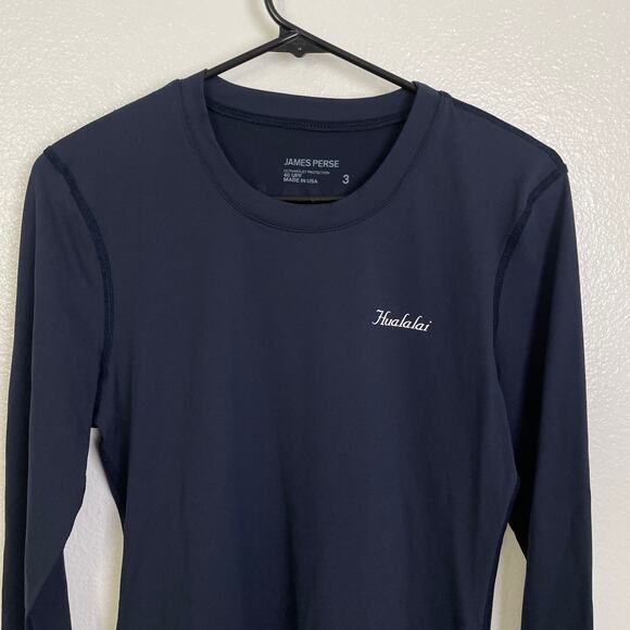 James Perse Malibu Swim Shirt Rash Guard Womens Size 3 Navy White Hawaii Beach - Picture 8 of 11